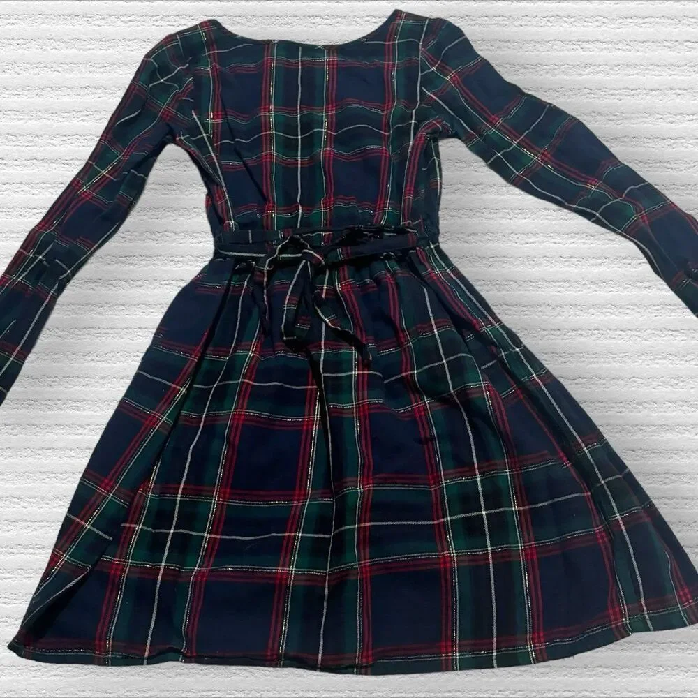 The Children’s Place 7-8 Plaid Christmas Holiday Long Sleeve Dress